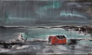 Nordlys ved Kroksjøen, 100x60